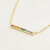 Rainbow Necklace, Pride Necklace, Line Style, right angle