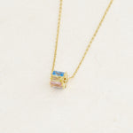 Pansexual revolve necklace featuring colours of the Pansexual flag, right