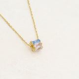 Transgender necklace, subtle, pride jewelry, featuring colours from the transgender flag, wide