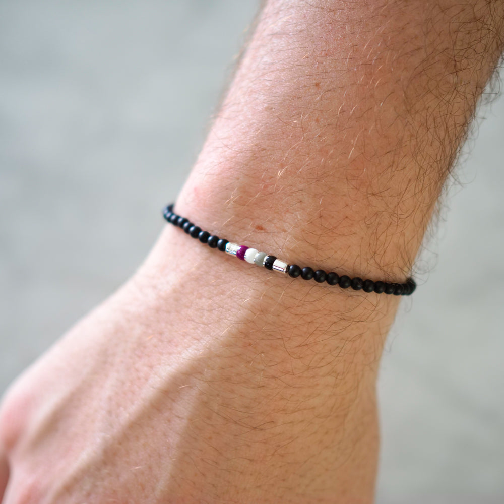 asexual bracelet asexual bead bracelet asexual flag jewellery, model 2