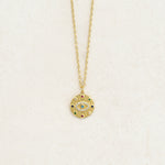 Evil eye and rainbow themed necklace as part of pride jewelry collection - wide gold shot