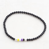 non-binary bracelet non-binary bead bracelet non-binary flag jewellery, side