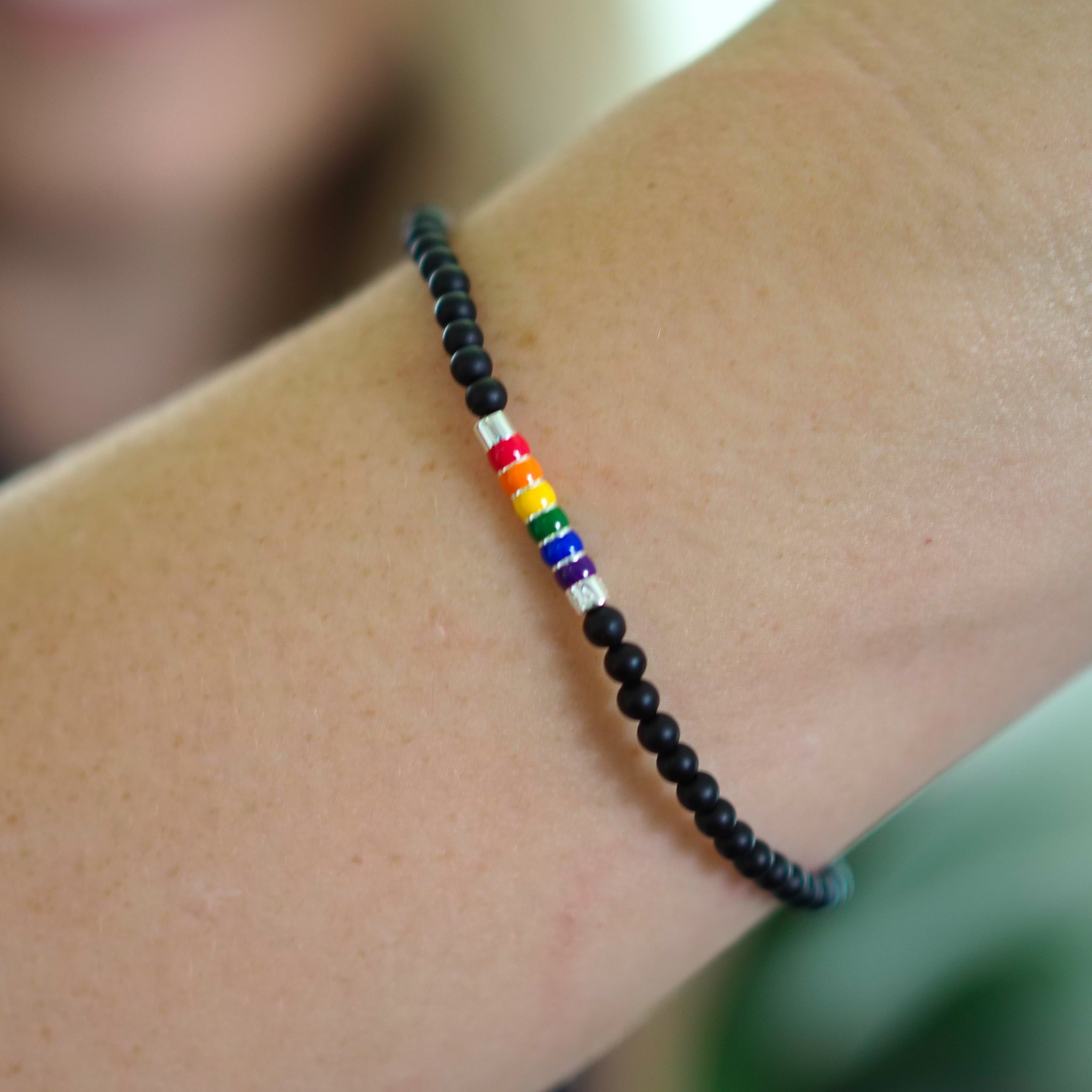 pride bracelet pride bead bracelet pride flag jewellery, model