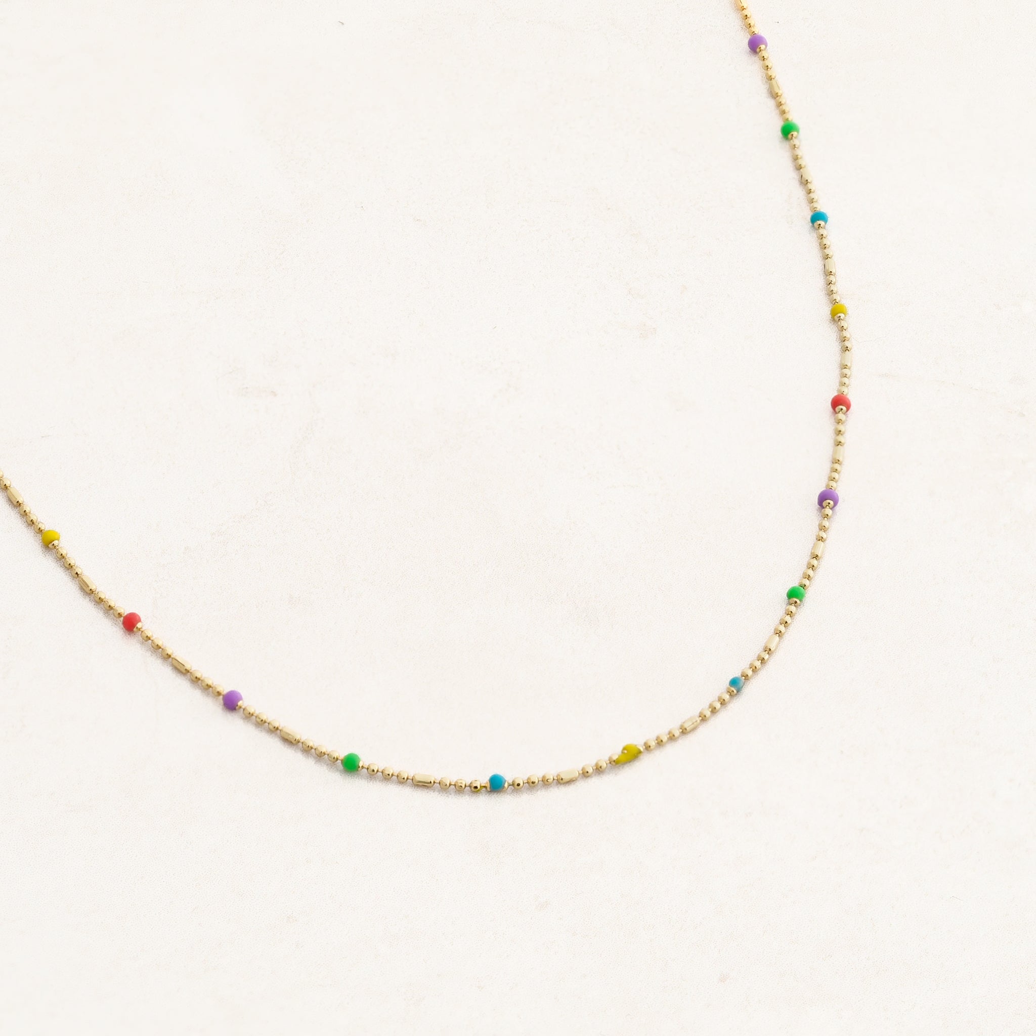 Rainbow Gold Bead Necklace – Pridaura