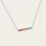 pansexual necklace with pansexual flag necklace in silver