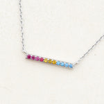 pansexual necklace with pansexual flag necklace in silver close