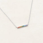 pride flag jewellery set featuring rainbow pride necklace and rainbow pride bracelet perfect as LGBTQI+ gift - necklace