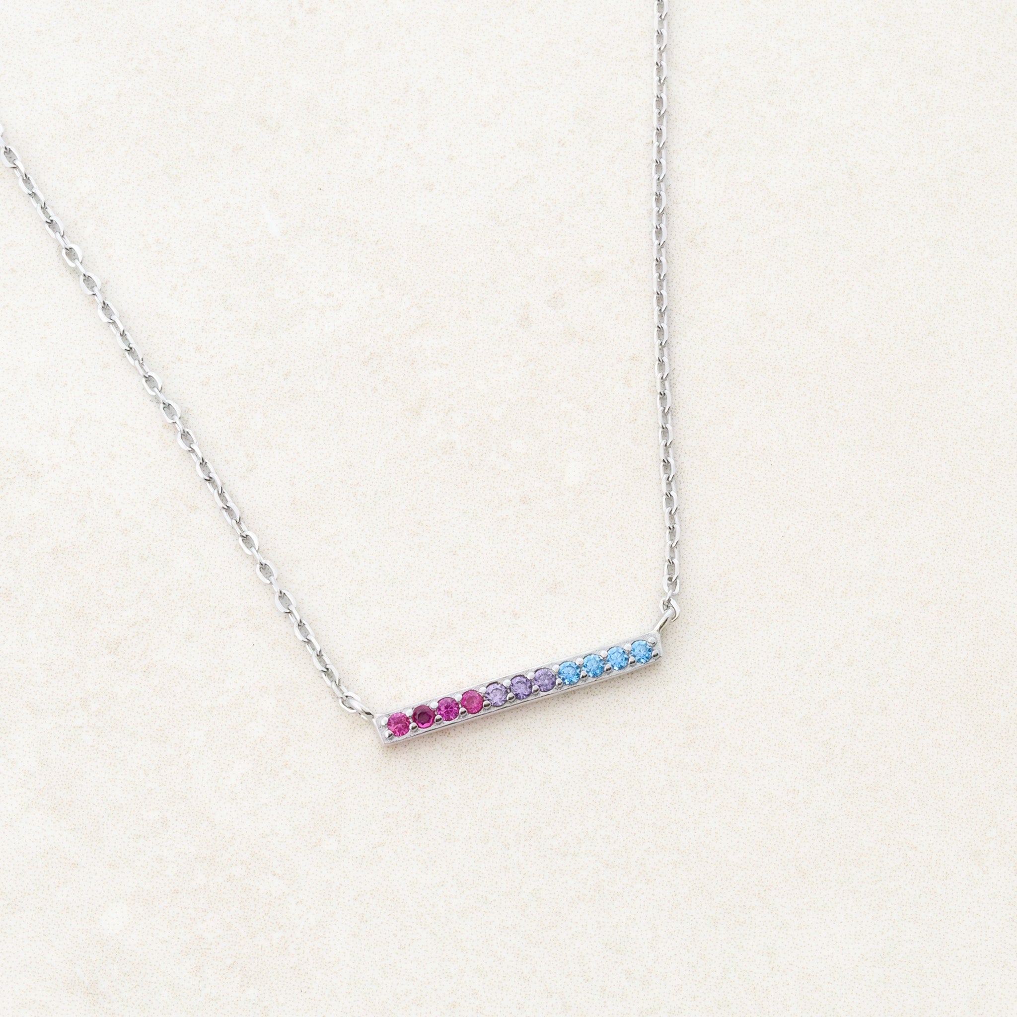 bisexual flag necklace with bisexual colours