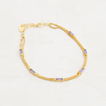 purple and gold bracelet, wear it purple day, pride jewelry, side